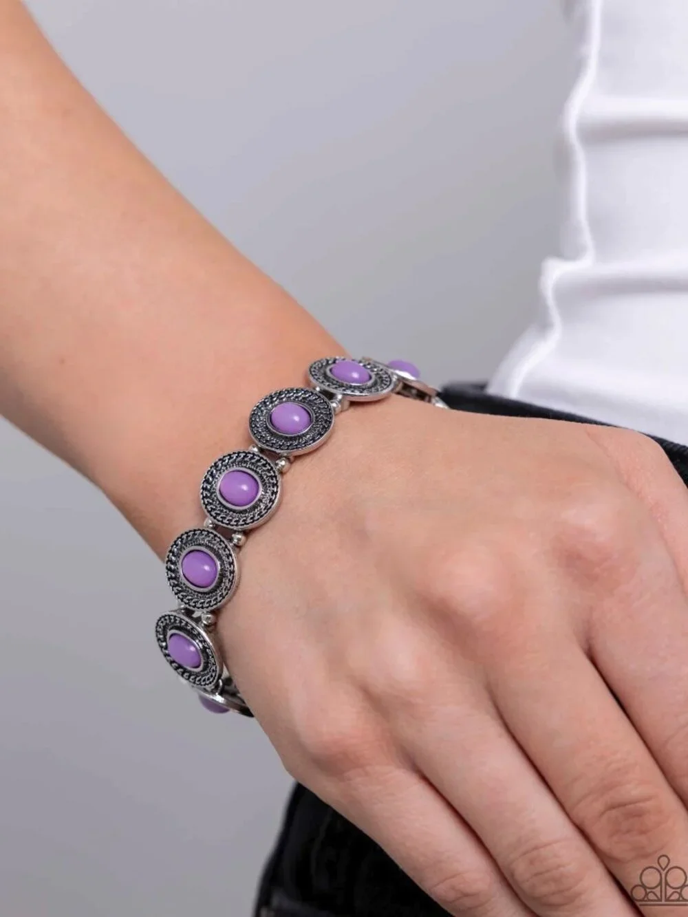 Paparazzi Jewelry Accessories - Dainty Delight - Purple Bracelet - Vintage